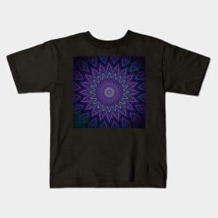 Cosmic Neon Mandala Rave Pattern Kids T-Shirt